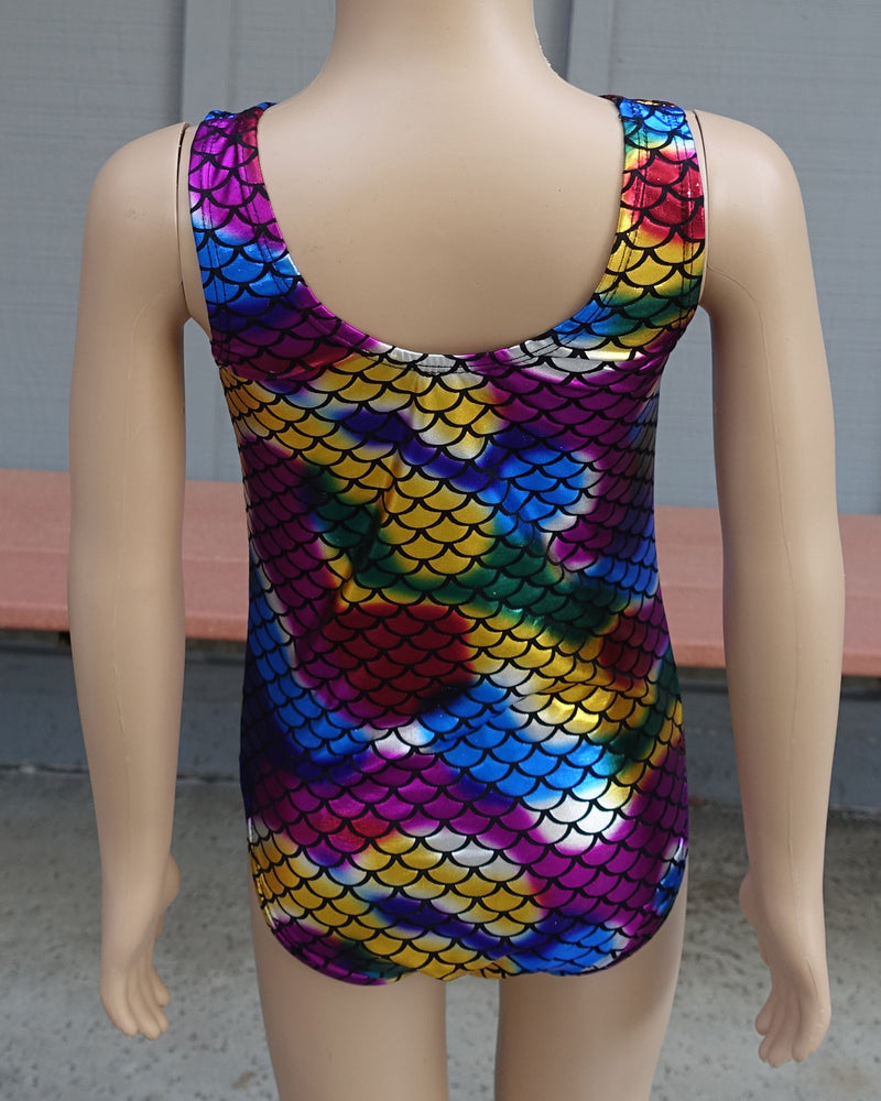 Rainbow Mermaid Scale Tank Leotard