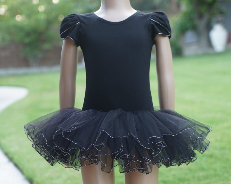 Black Silver Trim Ballet Dress