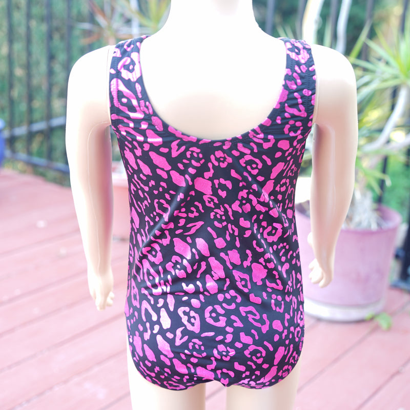 Kid's Hot Pink Leopard Leotard