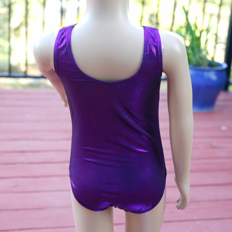 Kid's Purple Rhinestone Lily Leotard