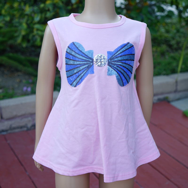 Pink Sequins Pearl & Shell Cotton Dress