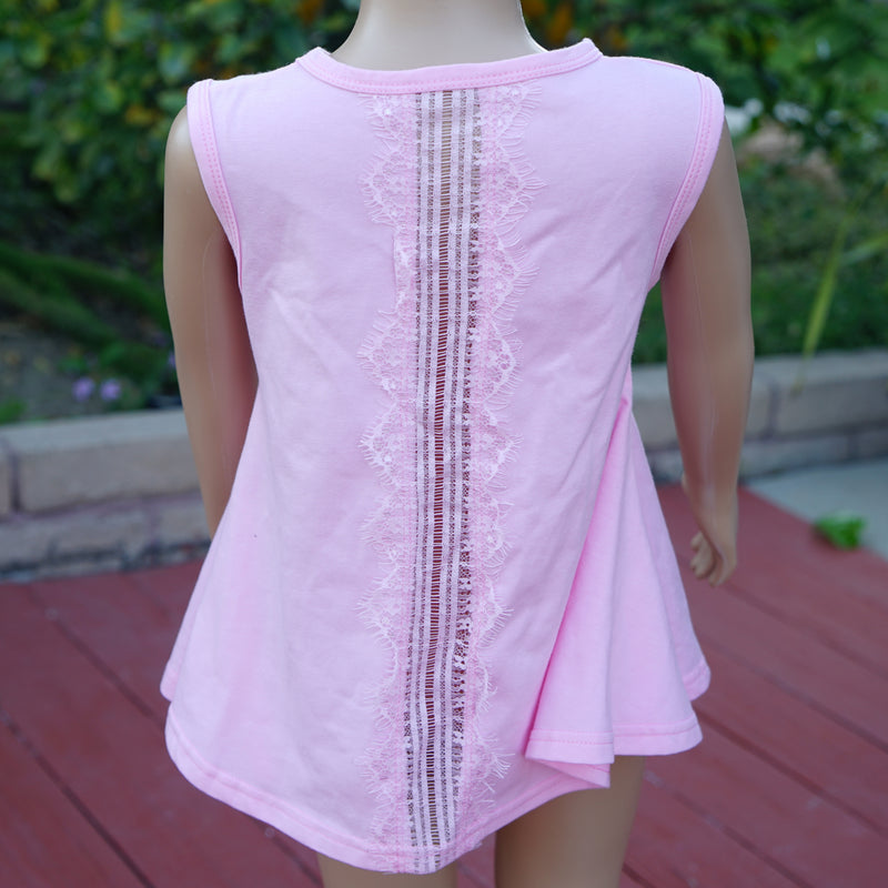 Pink Sequins Pearl & Shell Cotton Dress