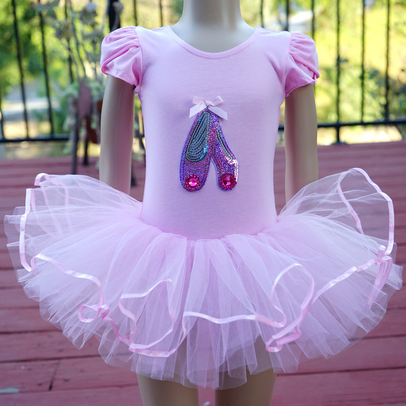Pink Sequins Ballet Shoes Ballet Dress