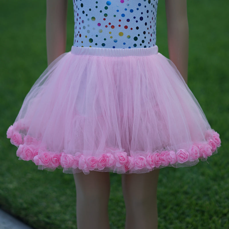 Pink Tutu With Black/White Dot Trim