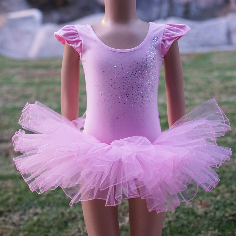 Pink Rhinestone & Bow Ballet Dress