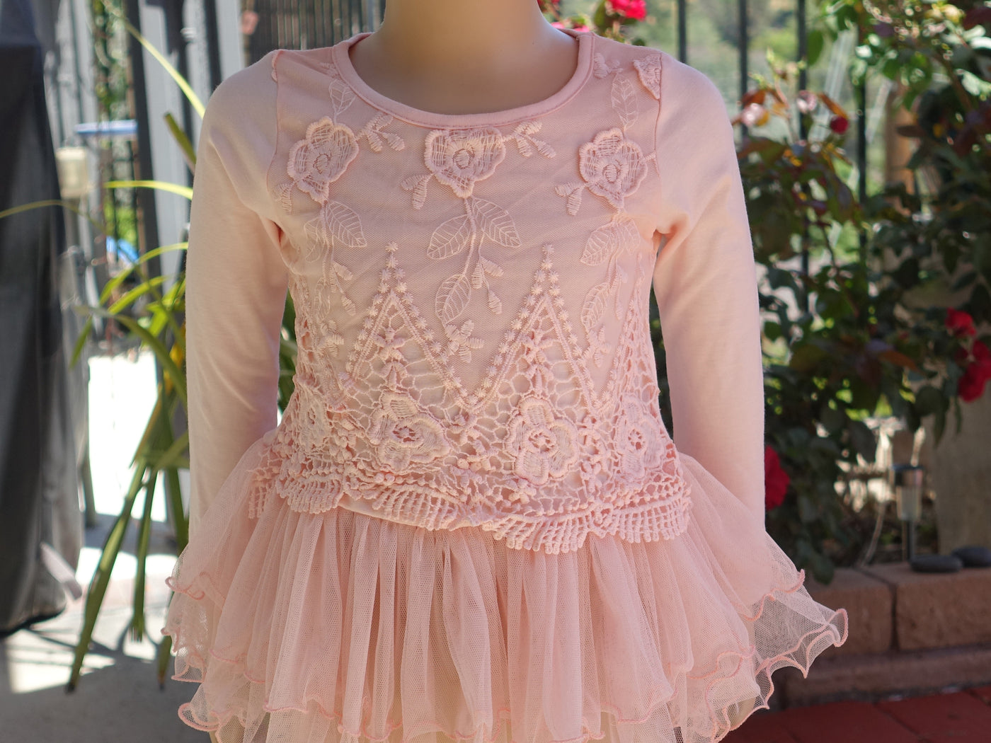 Coral Lace Long Sleeve Dress Coral Lace Long Sleeve Dress