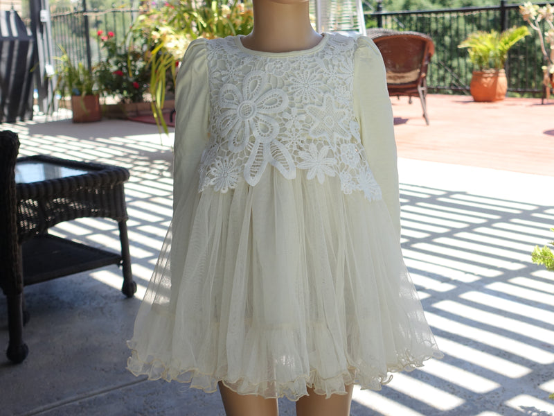 Ivory Lace Long Sleeve Dress
