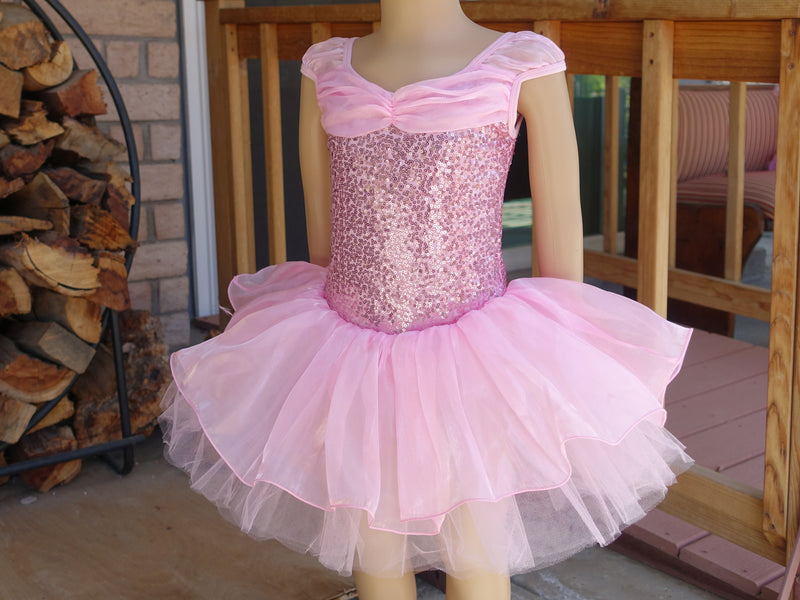 Baby Pink Sequins Ballet Dress