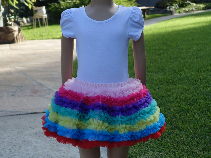 Rainbow Ruffle Tutu Skirt