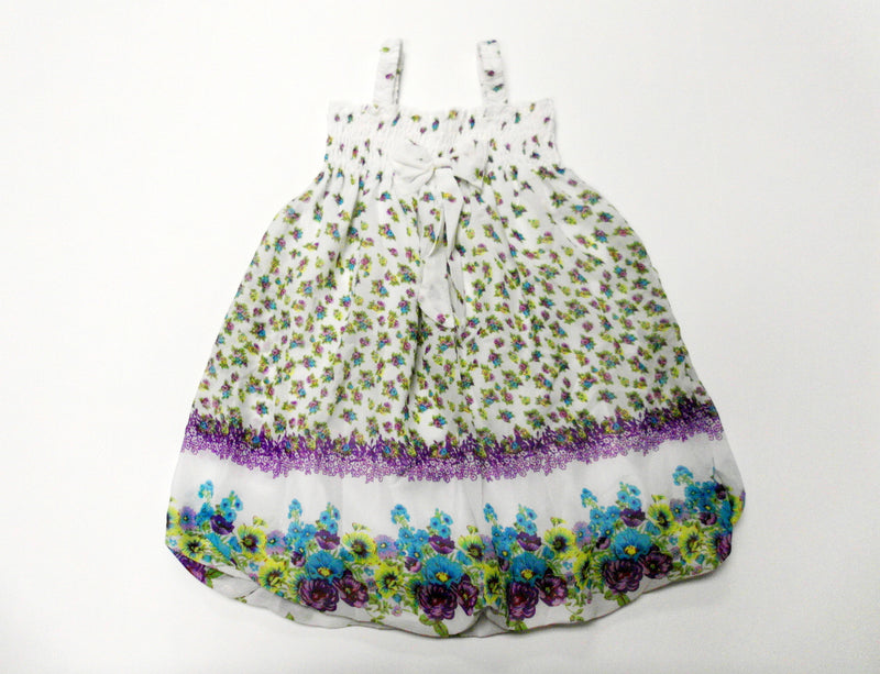 Purple Floral Chiffon Baby Doll Dress