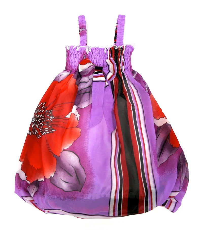 Red Rhododend Purple Chiffon Baby Doll Dress