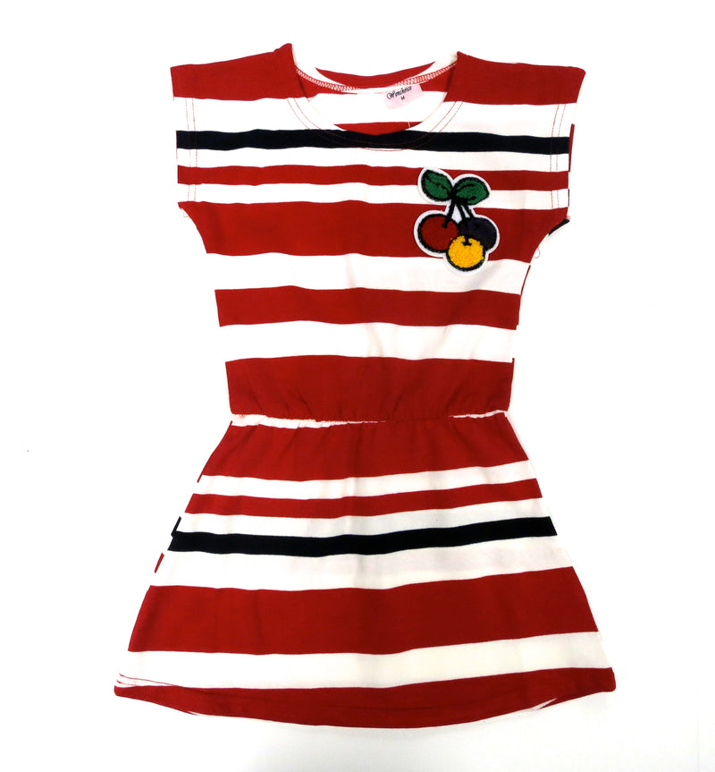 Red Striped Cherry Polo Dress