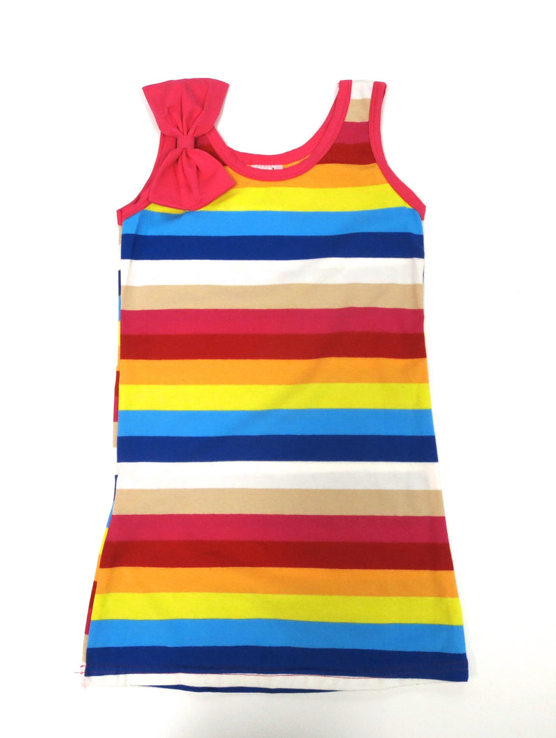 Rainbow Bow Cotton Dress