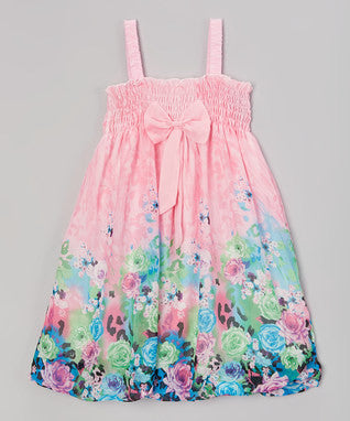 Pink Rose Chiffon Baby Doll Dress