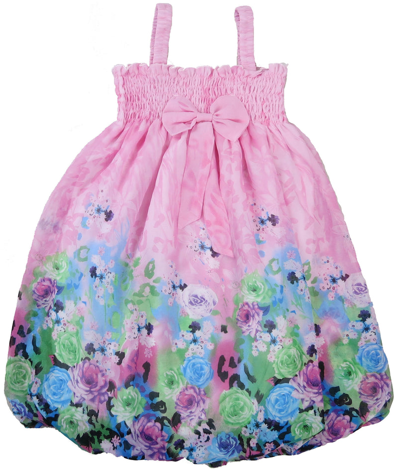 Pink Rose Chiffon Baby Doll Dress