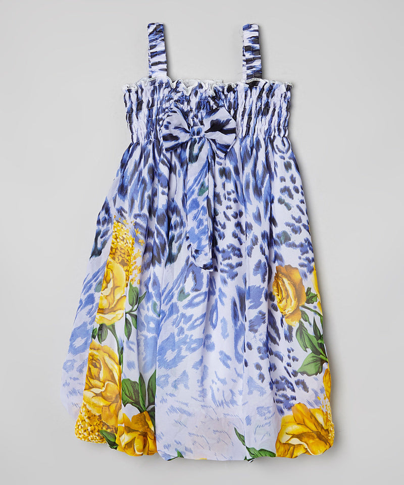 Blue Rose Chiffon Baby Doll Dress