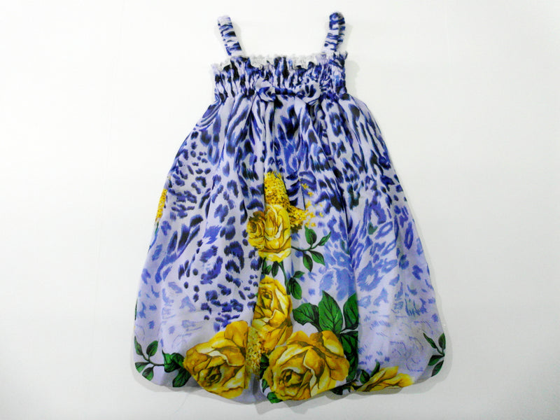 Blue Rose Chiffon Baby Doll Dress