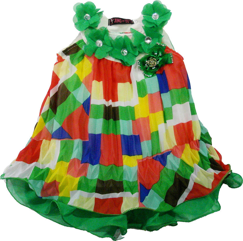 Green Crinkling Chiffon Swing
