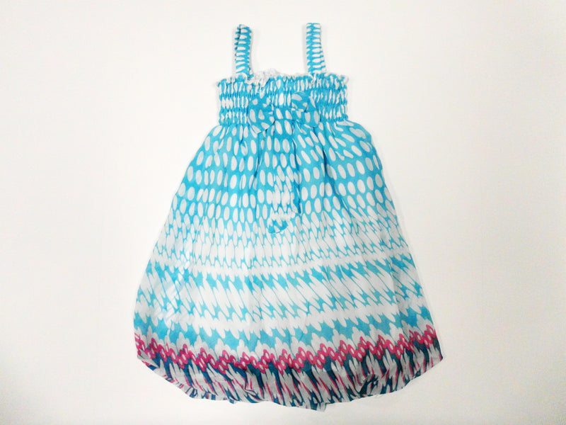 Blue White Dot Chiffon Baby Doll Dress