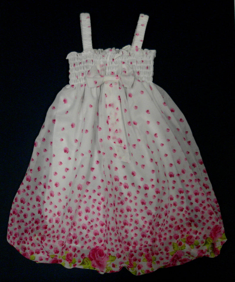 Hot Pink Floral Chiffon Baby Doll Dress