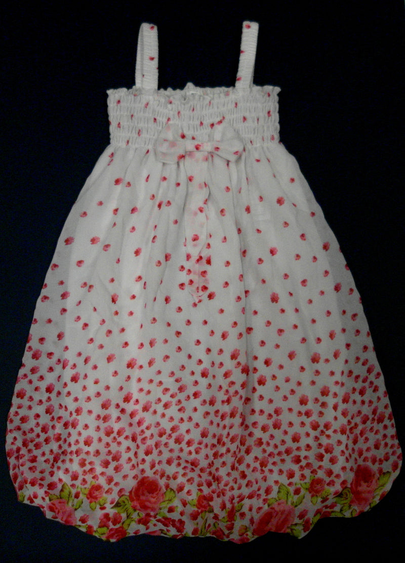Red Floral Chiffon Baby Doll Dress