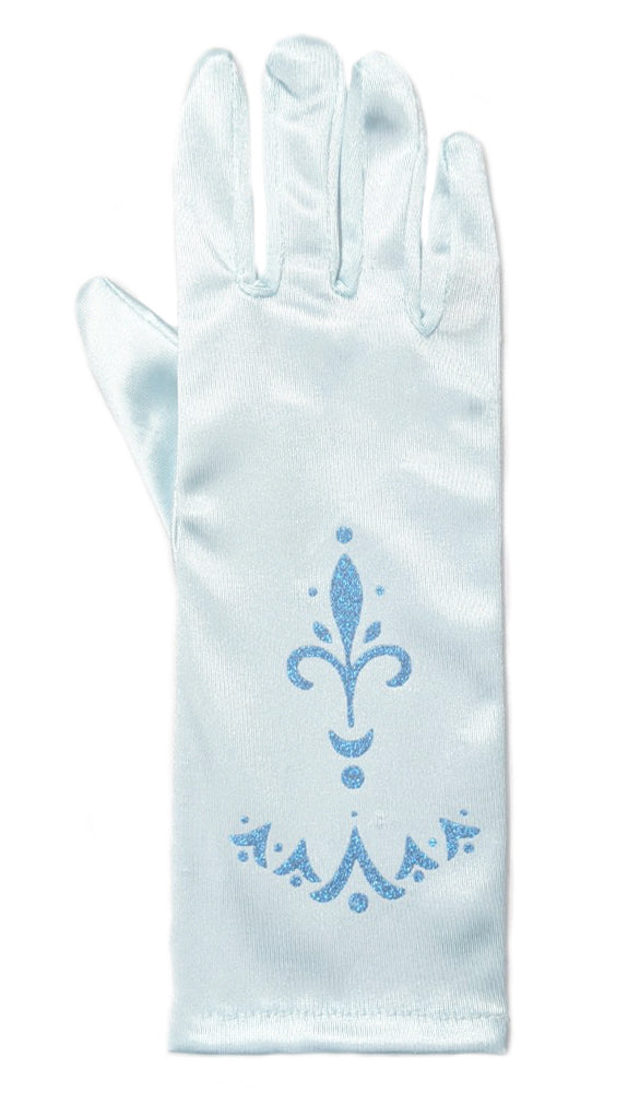 Baby Blue Frozen Satin Gloves