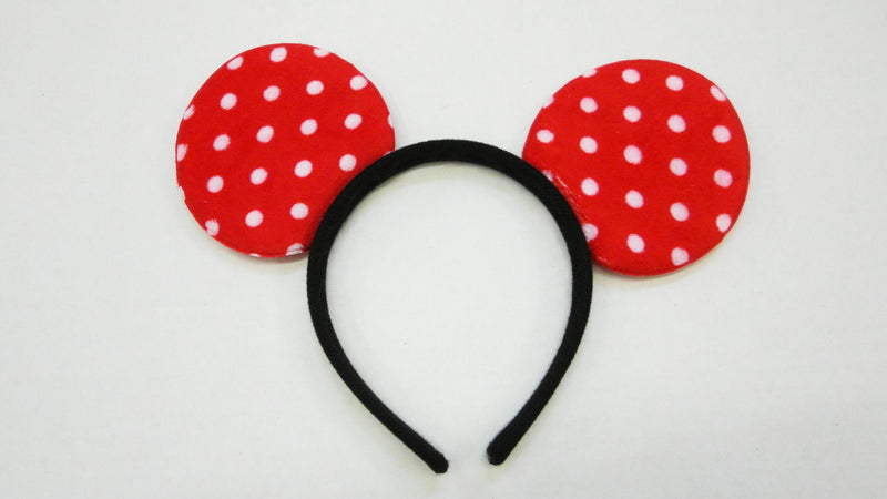 Red White Dot Velvet Ear (Pack 12pcs)