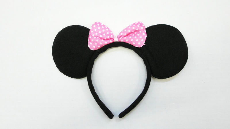 Black Pink Bow Ear.