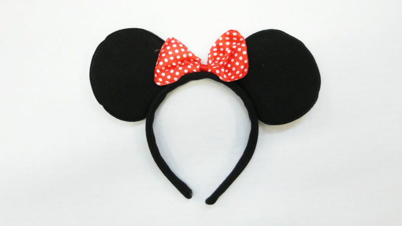 Black Red Bow Ear (Pack 12pcs)