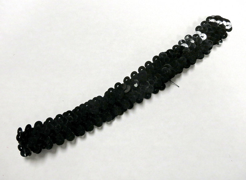 Black Double Sequin Elastic Headband