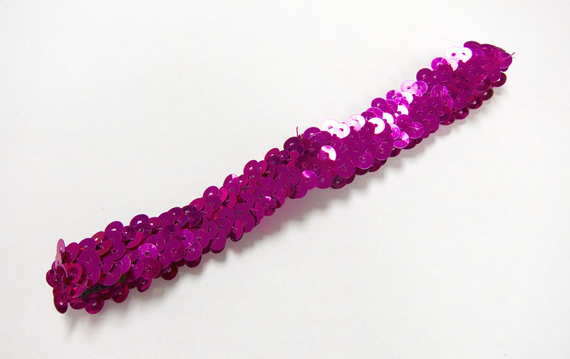 Hot Pink Double Sequin Elastic Headband