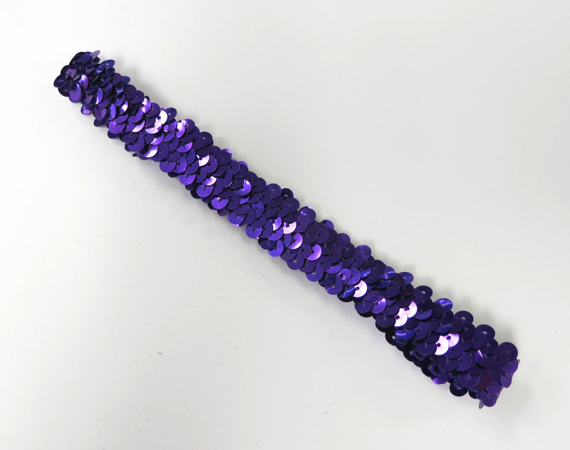 Purple Double Sequin Elastic Headband