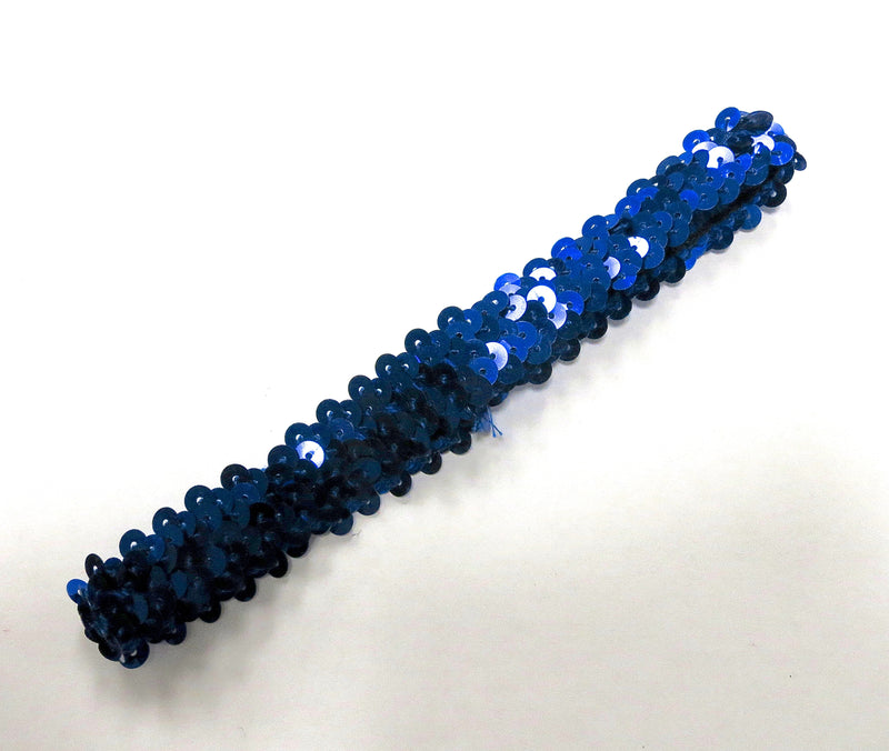 Royal Blue Double Sequin Elastic Headband