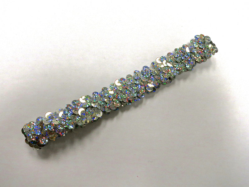 Silver Double Sequin Elastic Headband