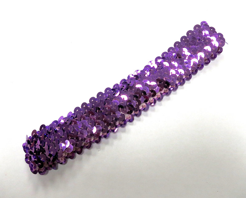 Purple Triple Sequin Elastic Headband