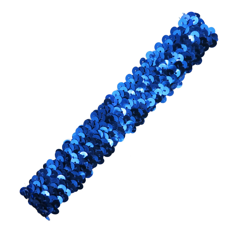 Royal Blue Triple Sequins Elastic Headband