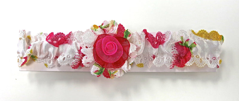 Hot Pink Foral Elastic Headband