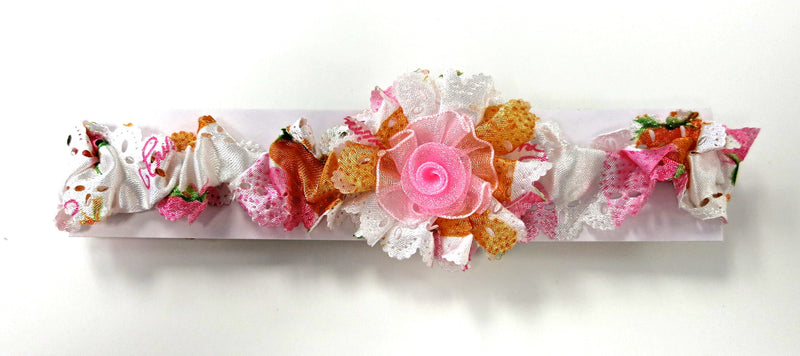 Pink Foral Elastic Headband