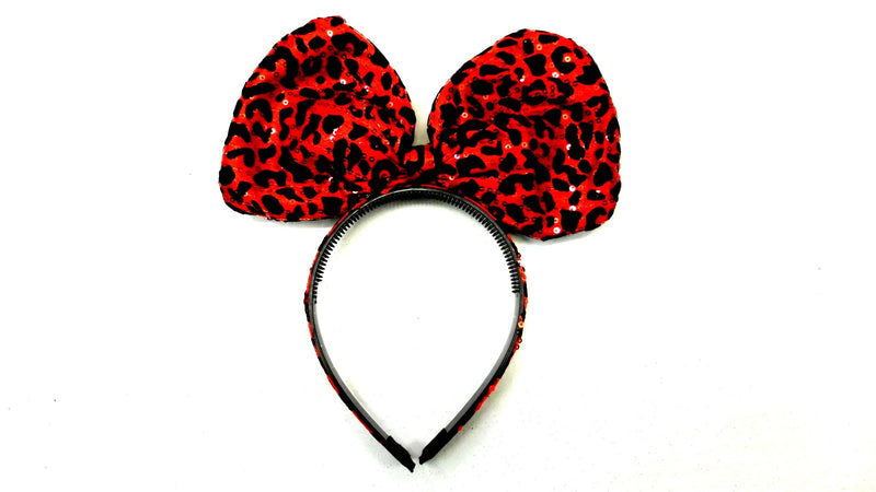 Red Leopard Printed Big Bow