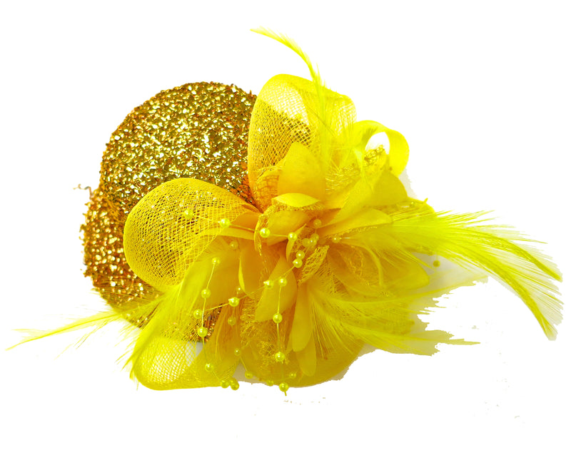 Colors Feather Flower Glitter Hat