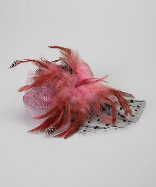 Colors Feather Flower Glitter Hat With Veil