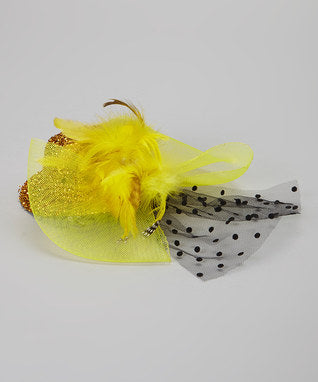 Colors Feather Flower Glitter Hat With Veil