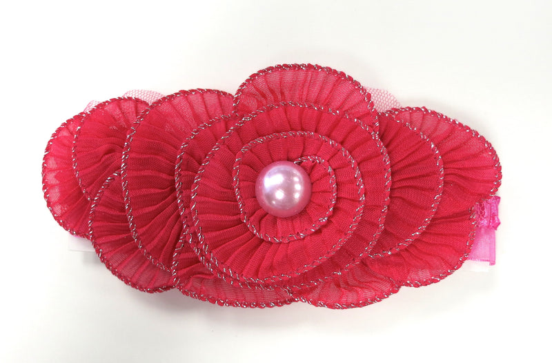 Hot Pink Pearl Elastic Headband