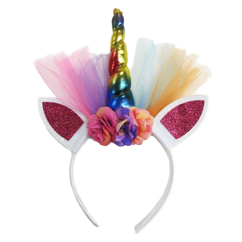 Rainbow Unicorn Flower Head Band