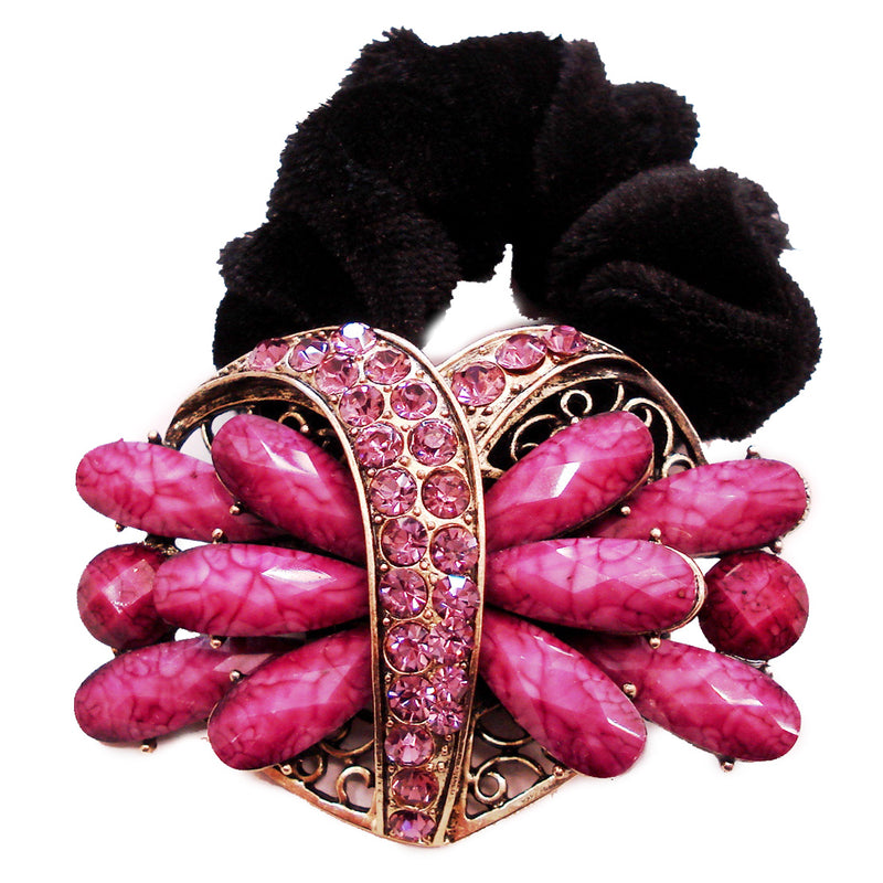 Colors Rhinestone Heart Donut Hairband
