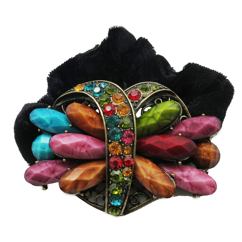Colors Rhinestone Heart Donut Hairband