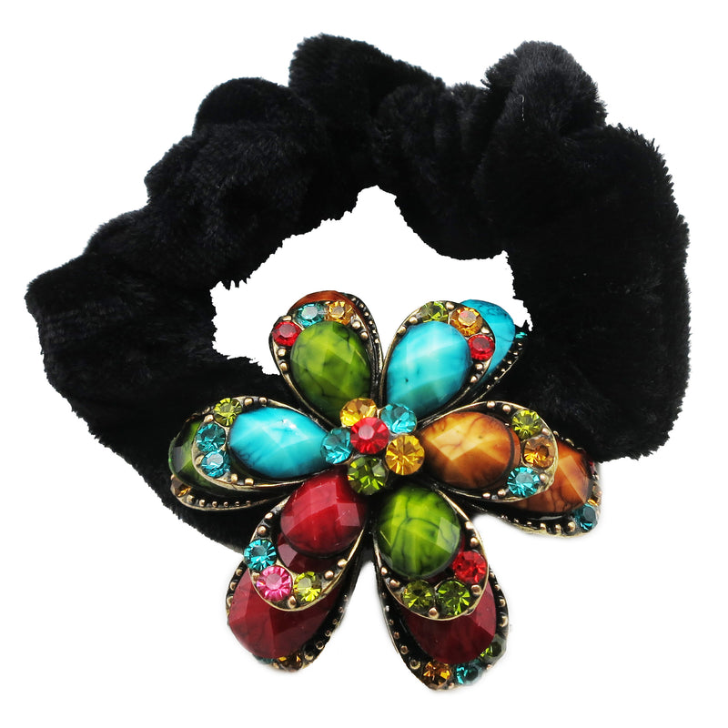Colors Rhinestone Flower5 Donut Hairband
