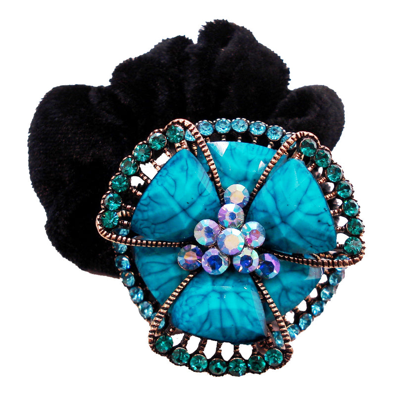 Colors Rhinestone Flower3 Donut Hairband