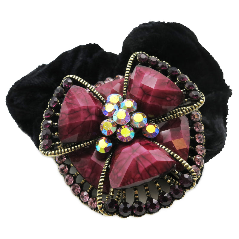 Colors Rhinestone Flower3 Donut Hairband