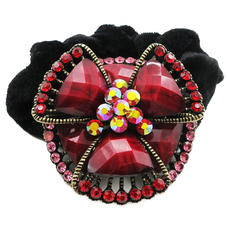 Colors Rhinestone Flower3 Donut Hairband